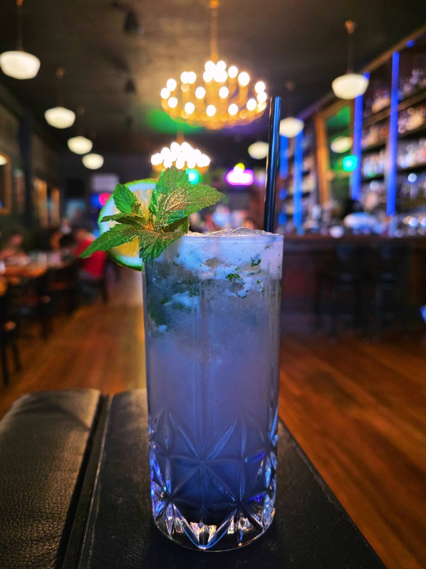 Lavender Mojito with mint and lime at Borracho's